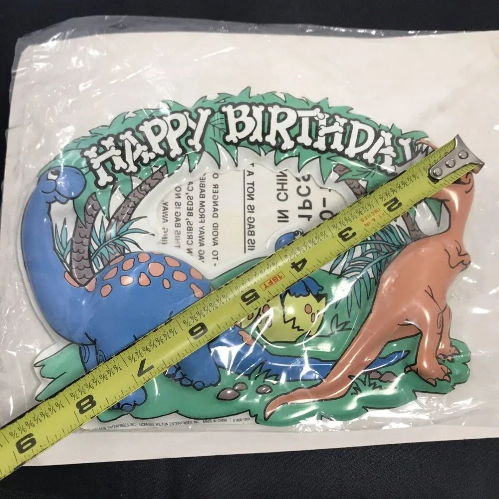 Vintage 1991 Wilton Dinosaur Family Happy Birthday Cake Topper Decoration SEALED